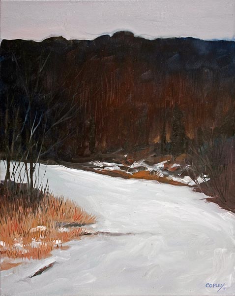 painting of a snow covered lane