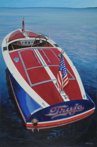 painting of a speedboat named Trujo