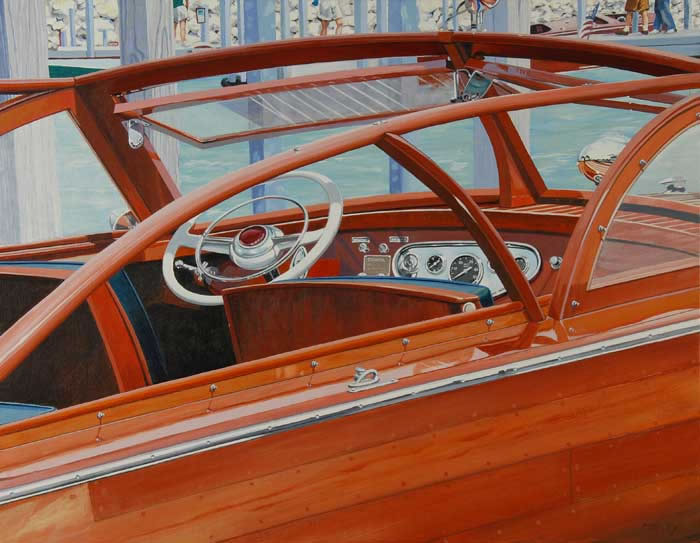 painting of a boat's cockpit