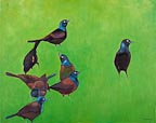 painting of a group of blackbirds