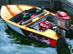 painting of a boat named lucky lady