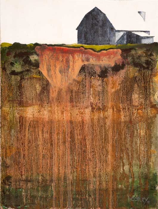 Farm on the side of an excavated landscape