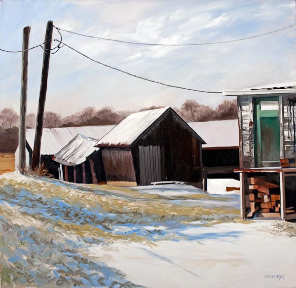 painting of a farm
