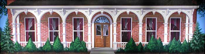 backdrop of a victorian house