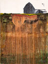Farm on the side of an excavated landscape