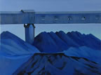 painting of a quarry at night